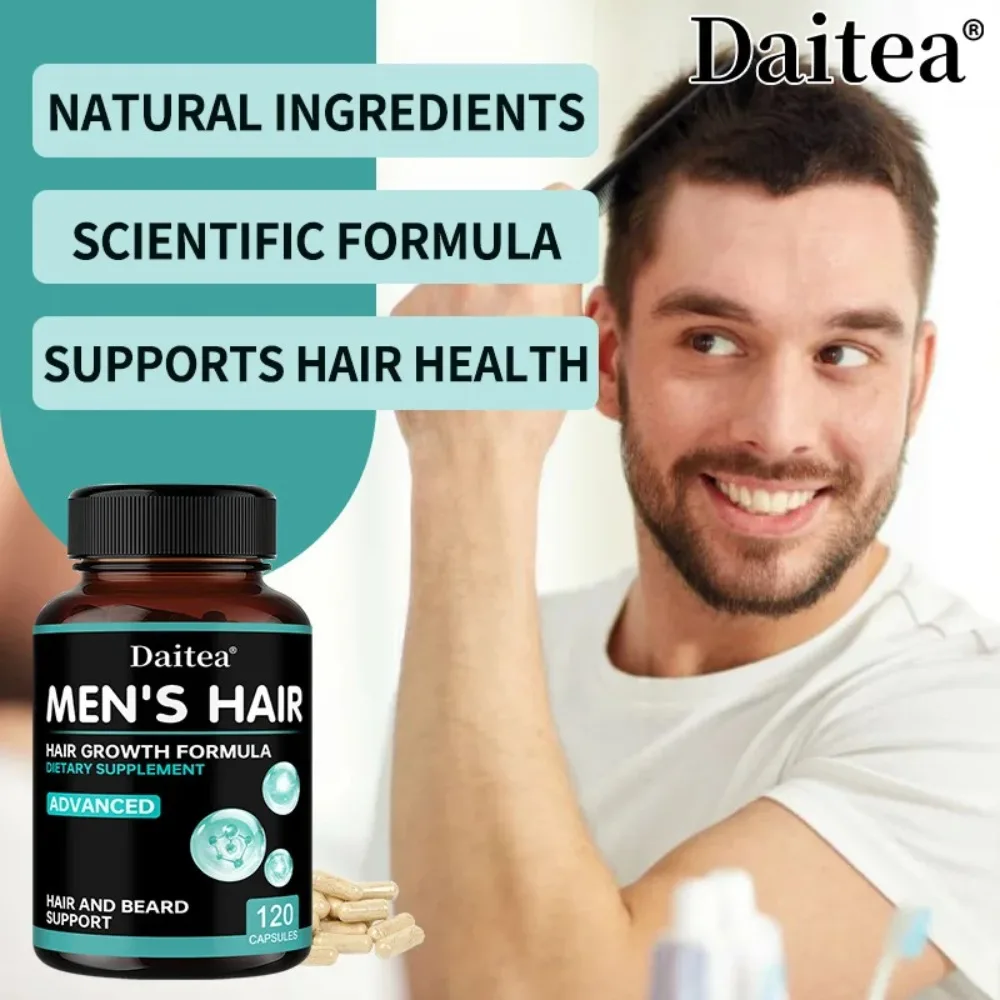 Hair & Beard Growth Supplements - Biotin & Saw Palmetto Extract, for Men’s Beard and Hair Growth, Relieve Hair Loss