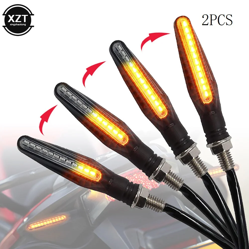2PCS Universal LED Motorcycle Turn Signal Light 12v IP68 Waterproof Amber Flasher Indicator Blinker Rear Lights Lamp Accessories