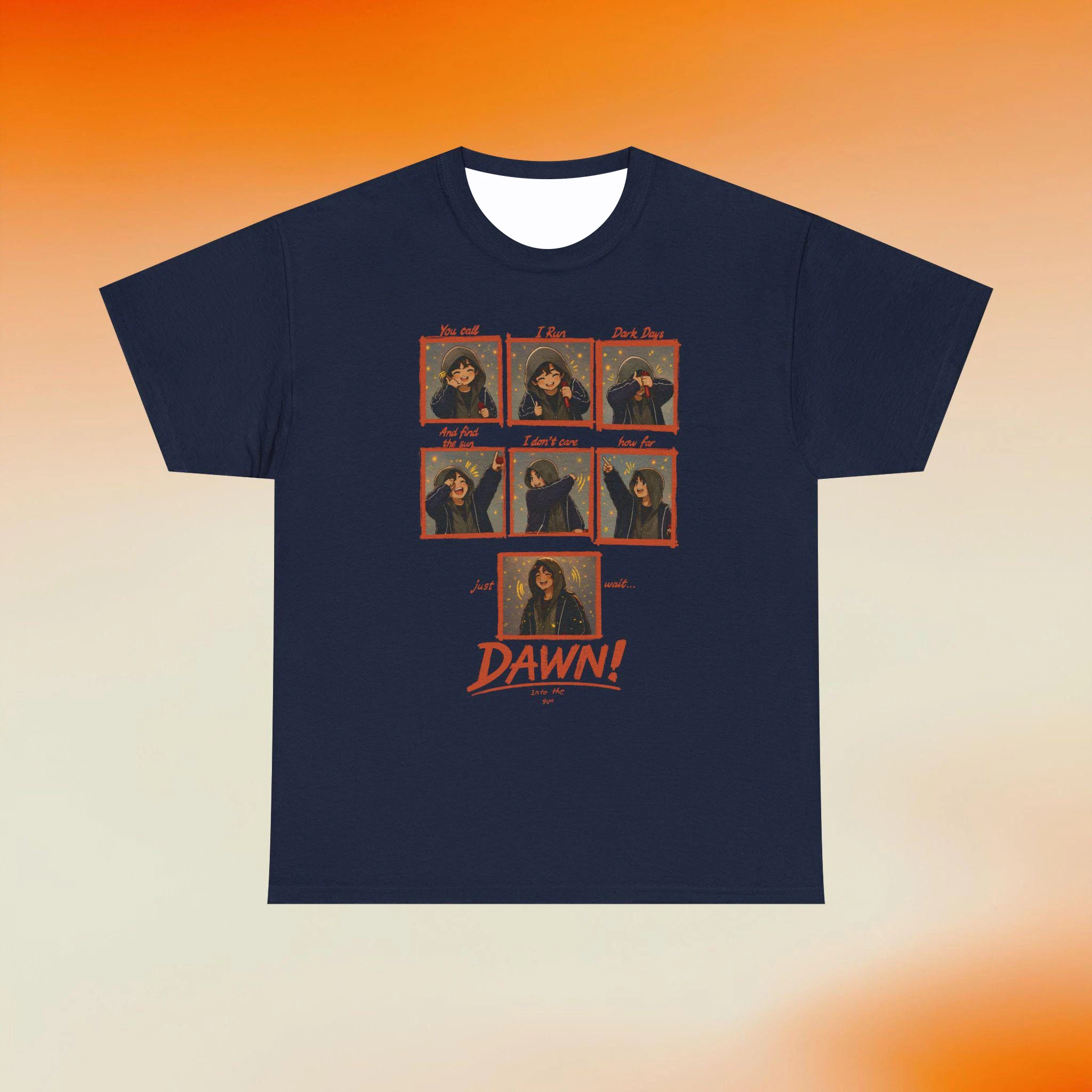 Koreanische Popkultur-inspirierte Sun Graphic Tee Fan-T-Shirts, einzigartiges Geschenk für K-Pop-Fans, lässiges Streetwear-T-Shirt – Detail 11