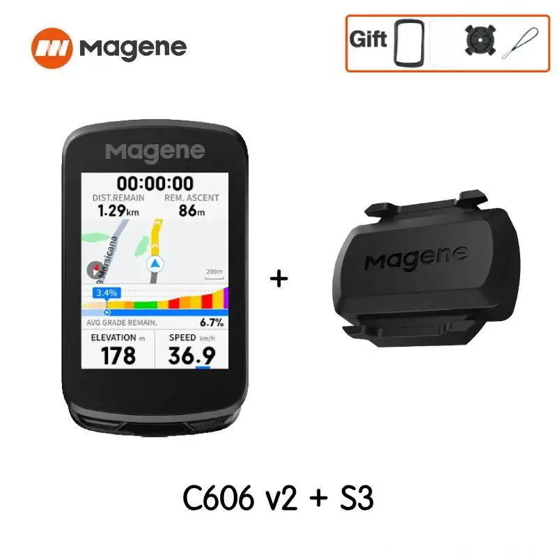 Magene C606V2 Touchscreen GPS Fietscomputer WiFi Snelheidsmeter Fietsen Klim Stopwatch Kilometerteller Bluetooth Ant Navigatie