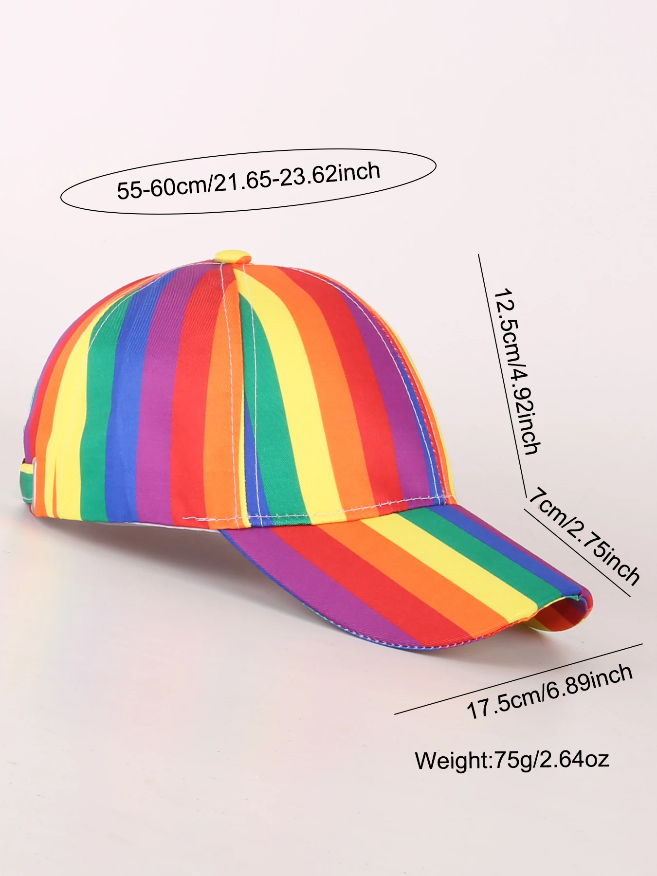 Spring/Summer New Rainbow Stripe Sunshade Hat Baseball Hat Sports Duck Tongue Hat Street Trend for Men and Women