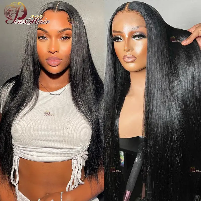 

180 Density 13X6 HD Transparent Lace Front Human Hair Wig Natural Color Straight Lace Front Wig Human Hair Pre Plucked For Women