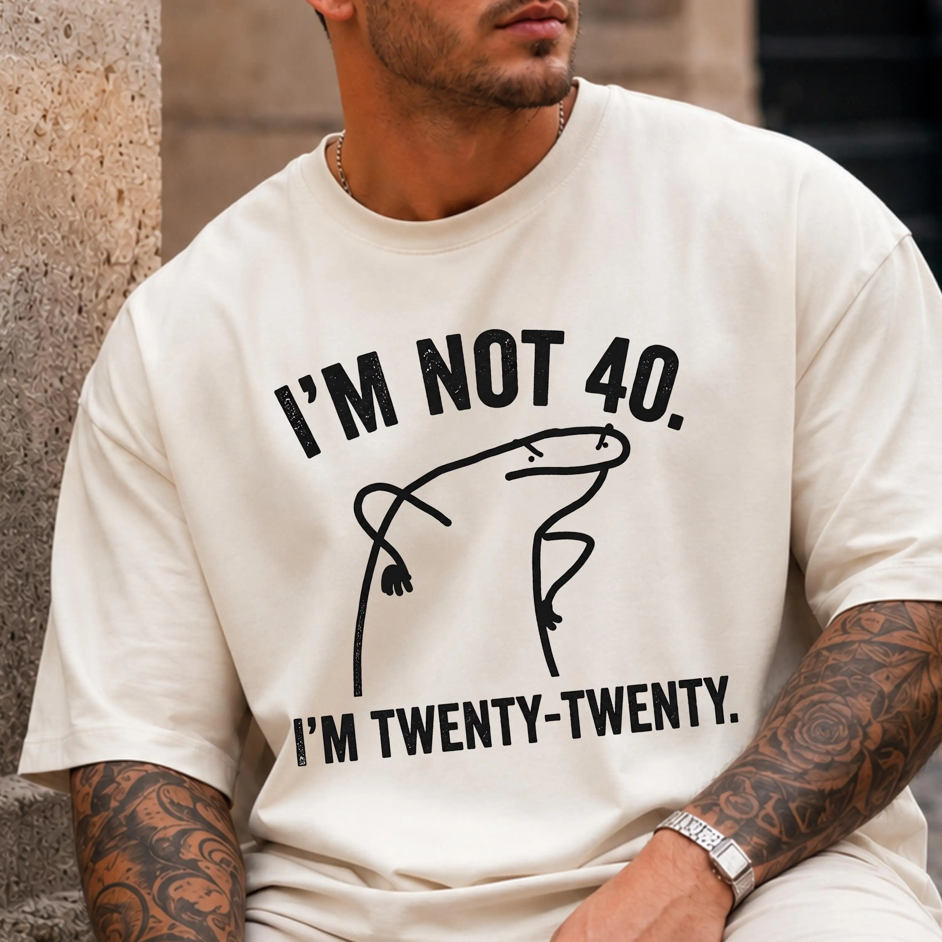 I'm Not 40 I'm Twenty-Twenty T-Shirt | Funny 40th Birthday Humor Casual Unisex Tee for Milestone Celebration High-Quality  Tee