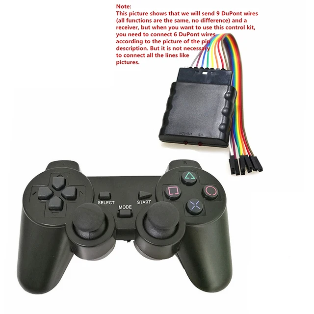 Joystick Gamepad sem fio para PS2, Controlador com Receptor, Dualshock, Gaming Joy para Arduino Robot, Kit Programável DIY, 2.4g