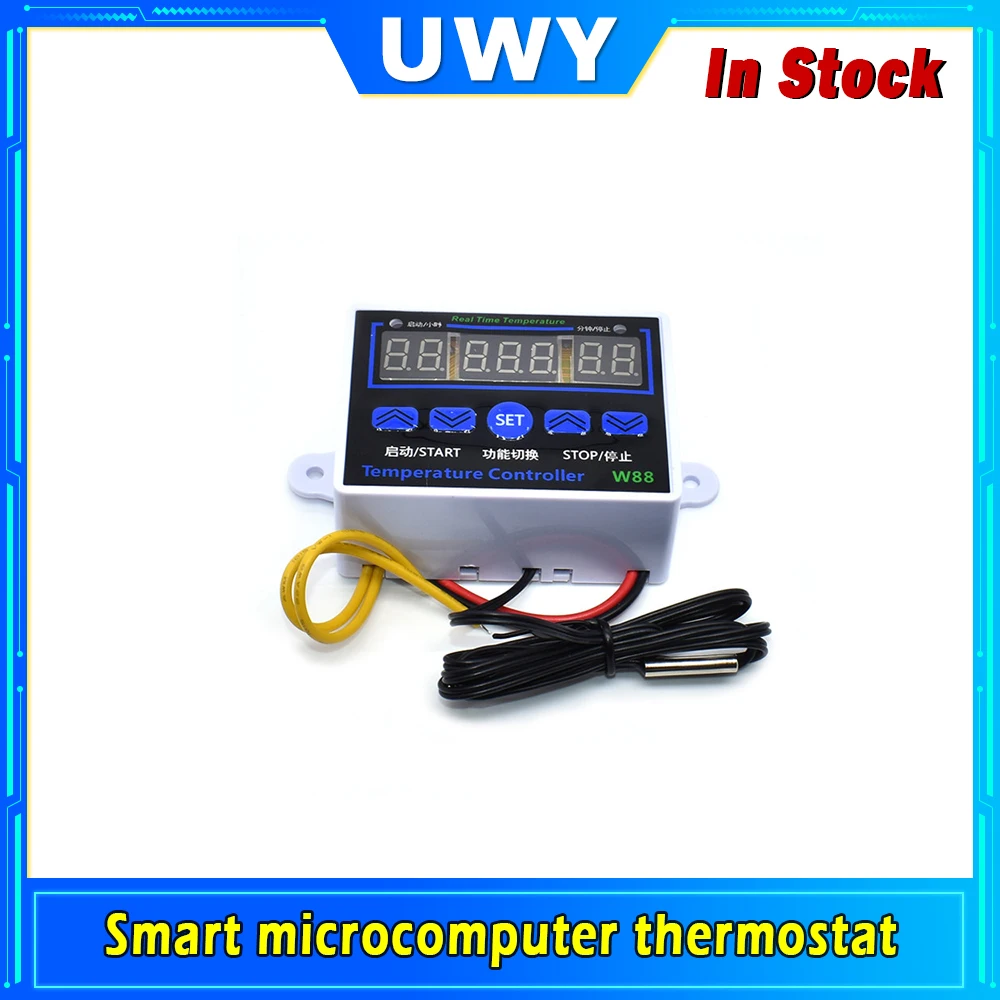 XH-W1411 W88 LED Digital Temperature Controller DC12V AC220V 10A Microcomputer Thermostat