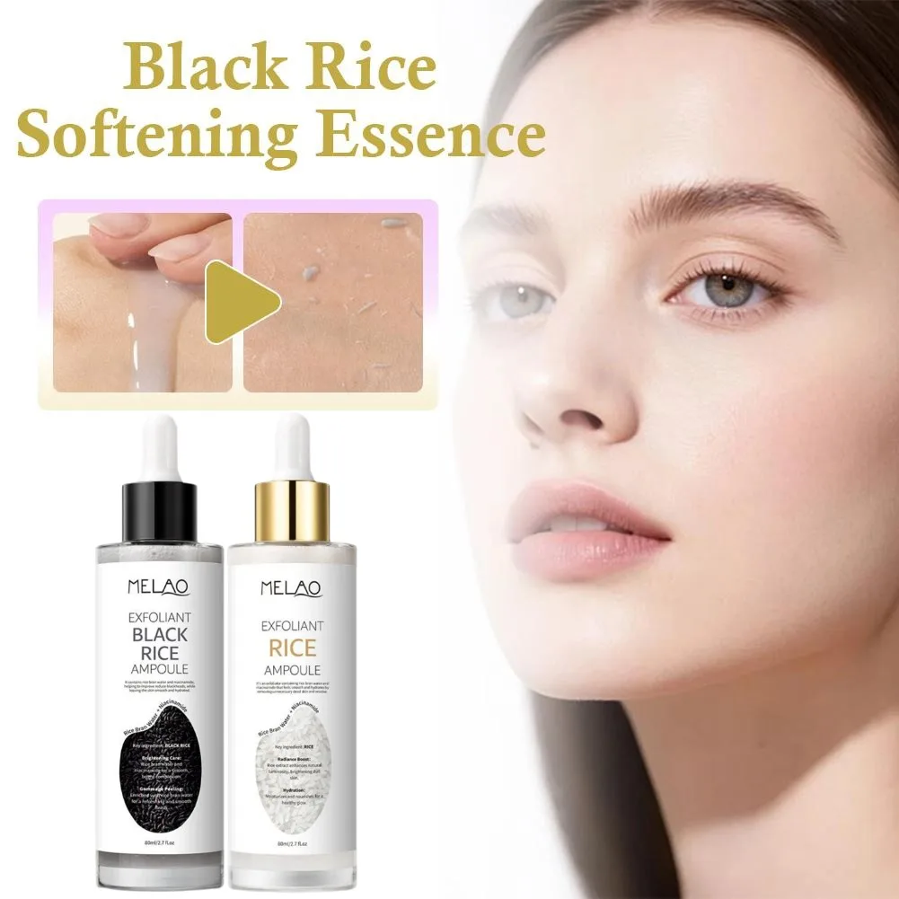 Suero Facial Coreano Exfoliante de Arroz Blanco y Negro, Ampolla Facial, Suero Iluminador, Eliminación de Puntos Negros, Cuidado de la Piel Coreano Suave