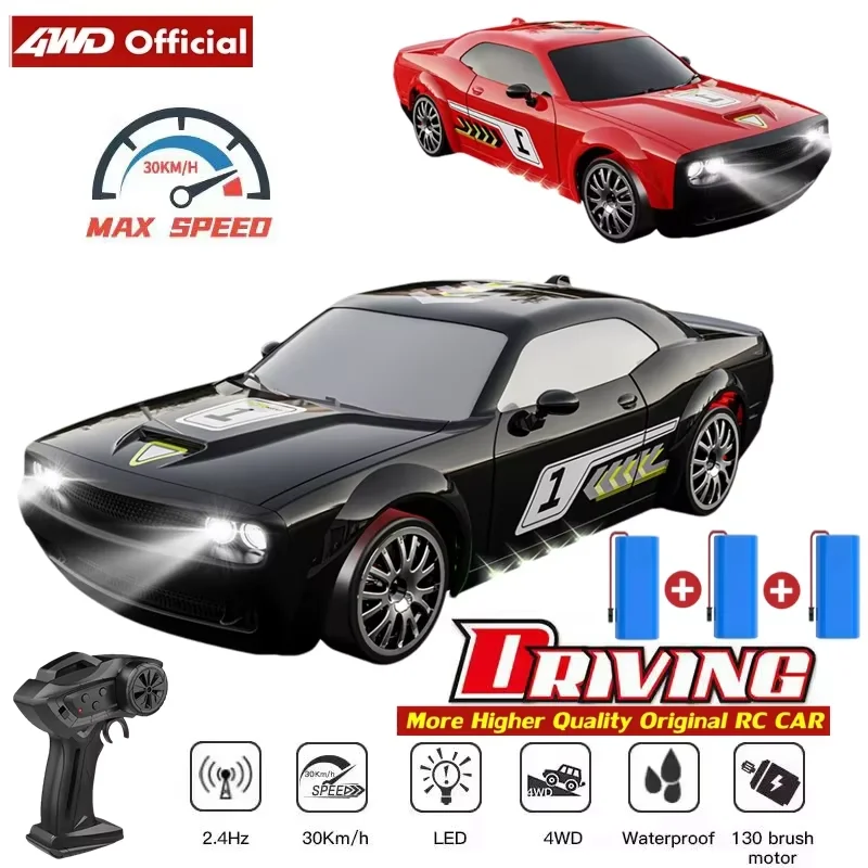 

4WD Drift Racing RC Car with LED Light High Speed 2.4G Radio Remote Control 4x4 Race Sports Cars for Kids Toy Gift