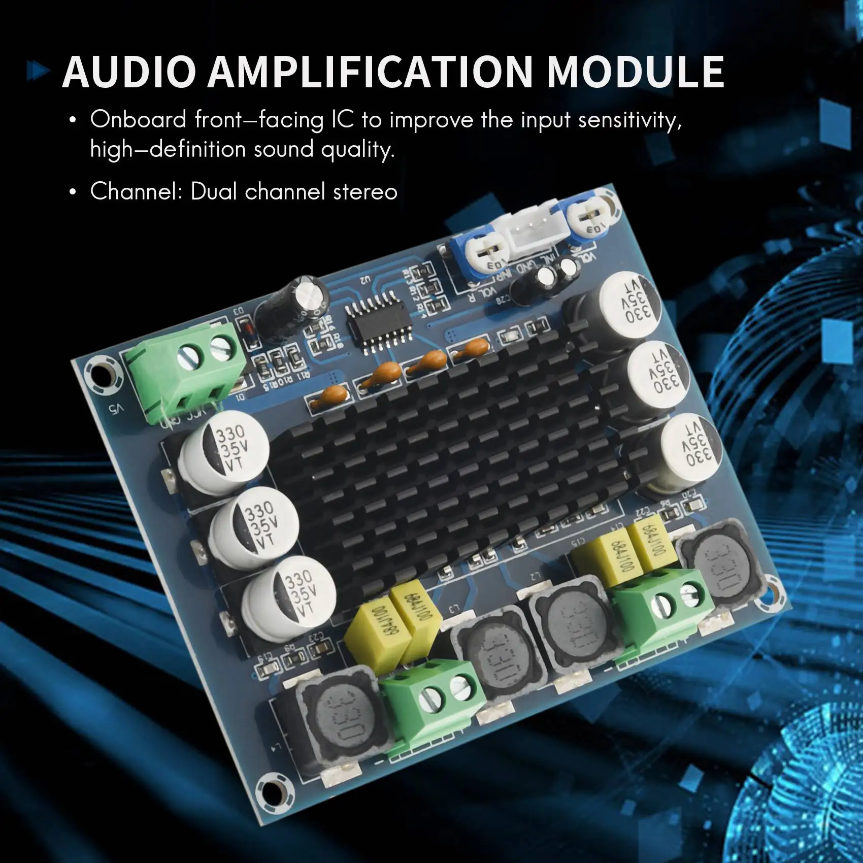 TPA3116D2 Dual-Channel Stereo High Power Digital Audio Power Amplifier Board 2X120W XH-M543, 2 Pack