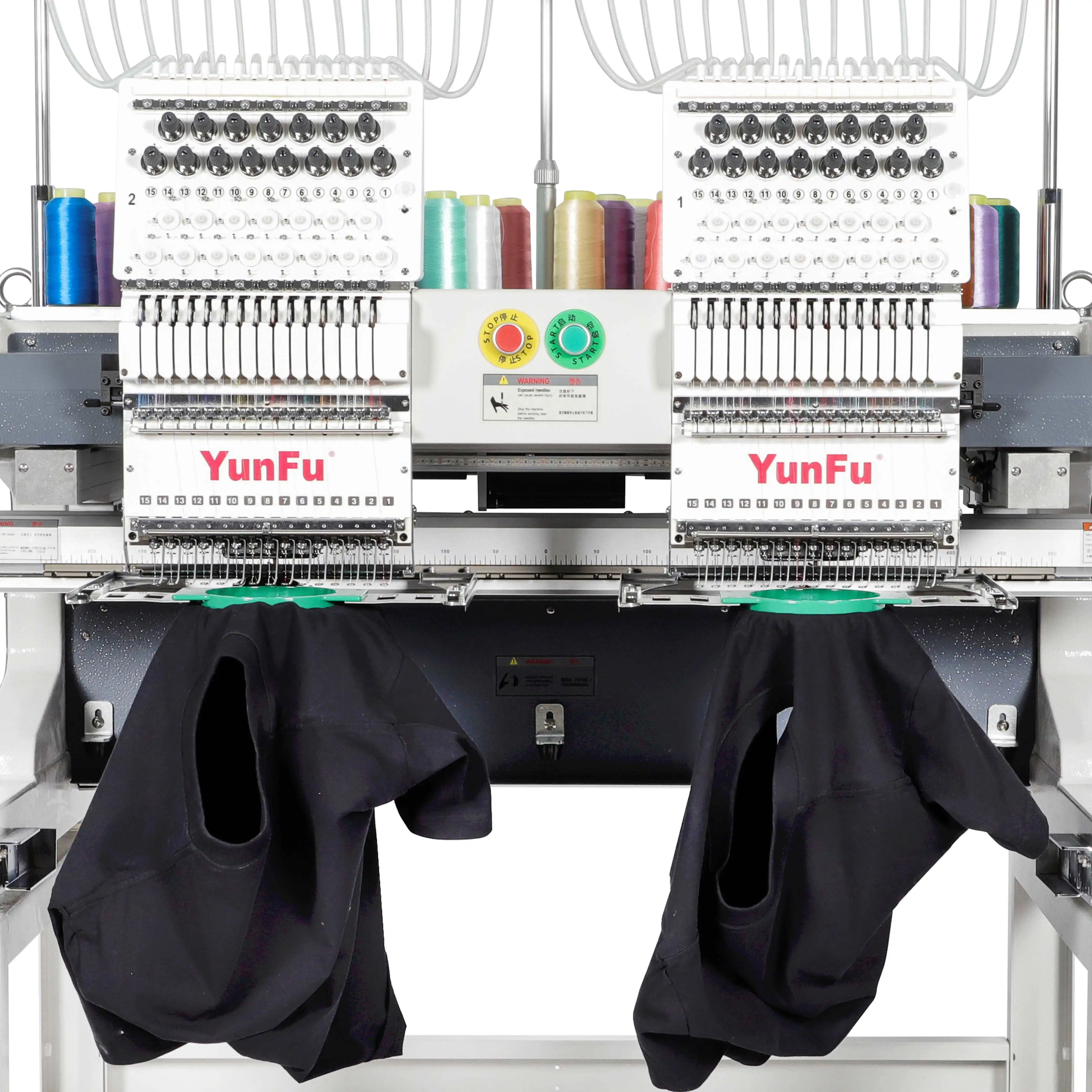 Industrial-Grade 12-15 Needle Flat Embroidery Machine Automatic Cap/Hat Custom Logos/Patches New Condition
