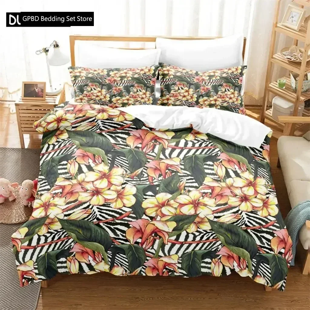 

Cartoon Beautiful Flower Bedding Set Duvet Cover Set 3d Bedding Digital Printing Bed Linen Queen Size Bedding Set Fashion Design