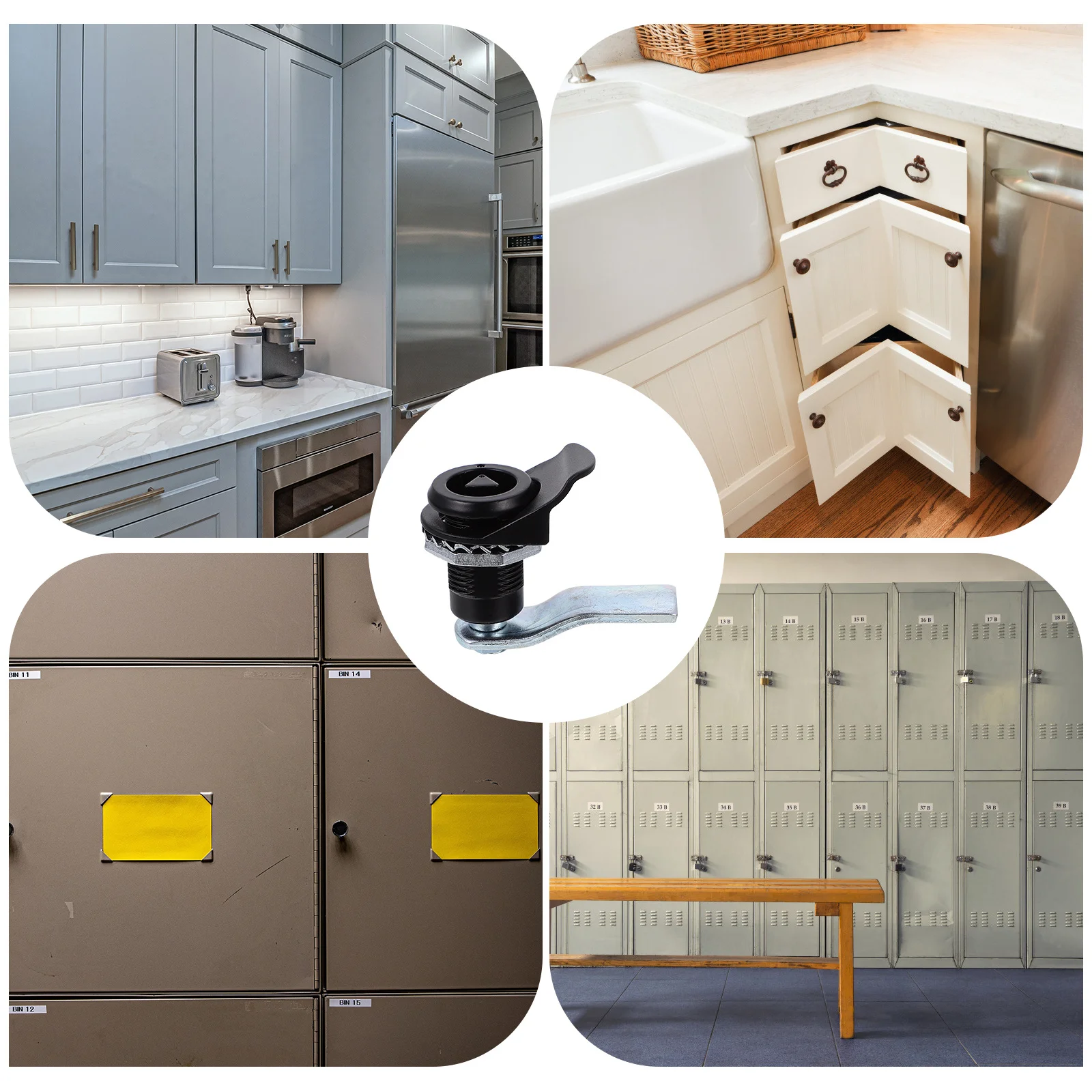 

2 Sets Cabinet Locks Cam Zinc Alloy Drawer For Cupboard Electrical Cabinet Retractable Non-Key Retaining Easy
