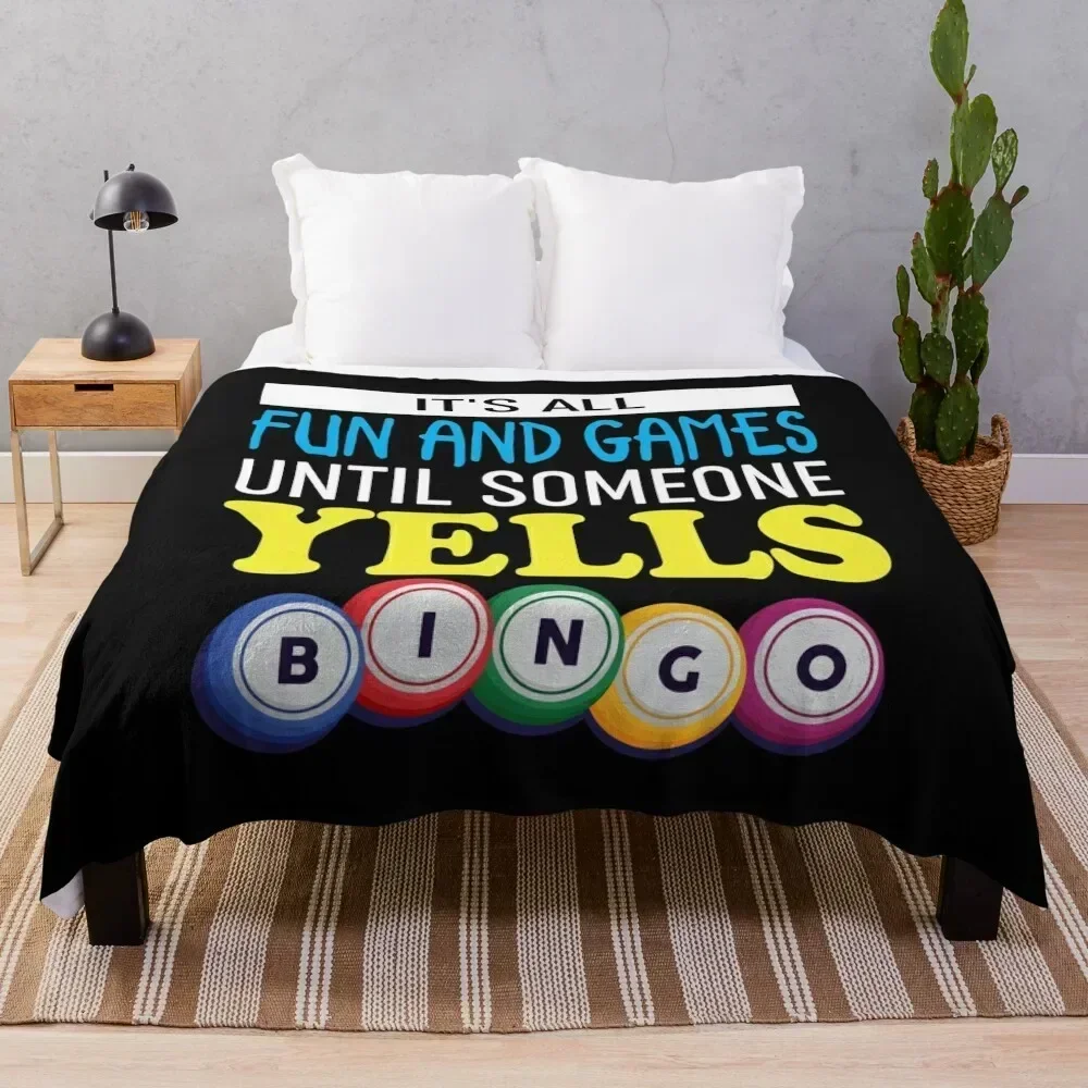 

Funny Bingo Lover Throw Blanket Decoratives Beach Nap Stuffeds Blankets