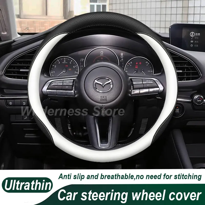 Hot Sales Car Steering Wheel Cover For Mazda 3 BM BN BK BP BL M3 Axela 2010-2027 Leather Steering Wheel Cover Mazda3 Accessories