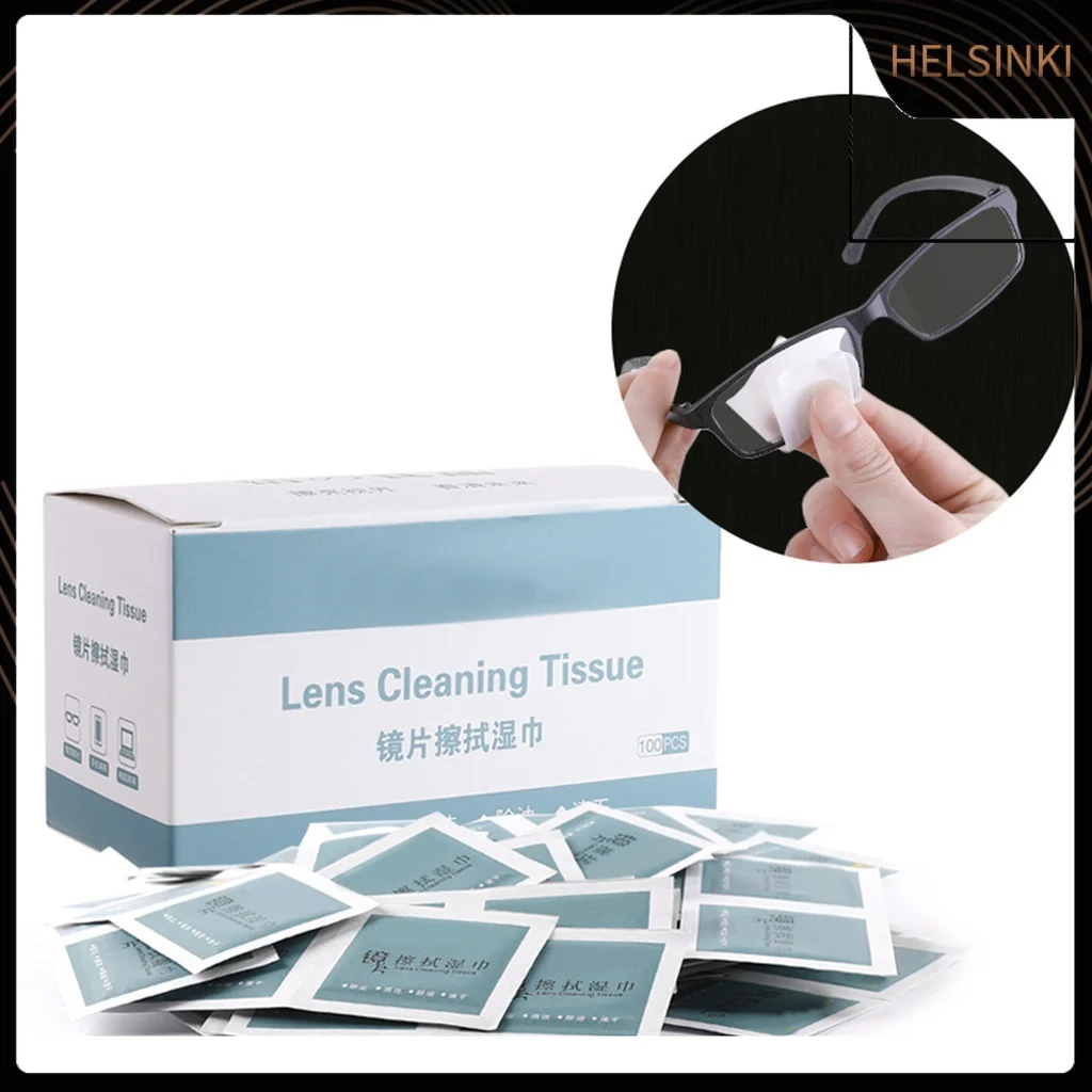 100Pc/box disposable lens wiping paper glasses cloth wipe the lens of mobile phone screen to remove fog and clean glasses clo