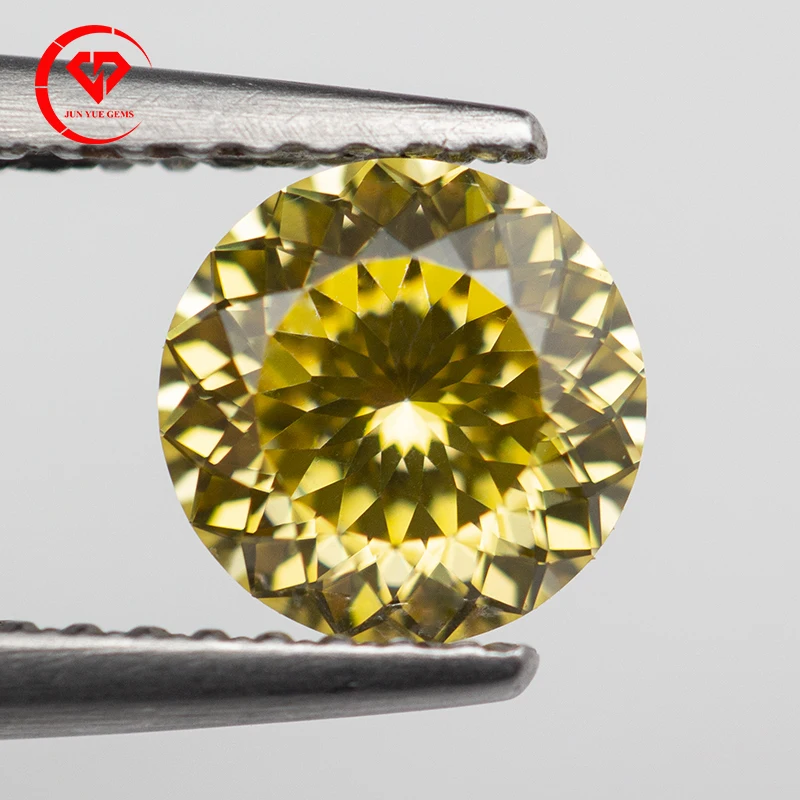 New Russian Cut Moissanite Stone Vivi Yellow Color with GRA Certificate 100 Faces Cut 1.0ct Moissanite Pass Dimoand Tester