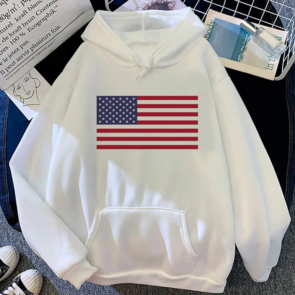 Usa hoodie wanita Pullover harajuku anime grafis kaus oblong wanita