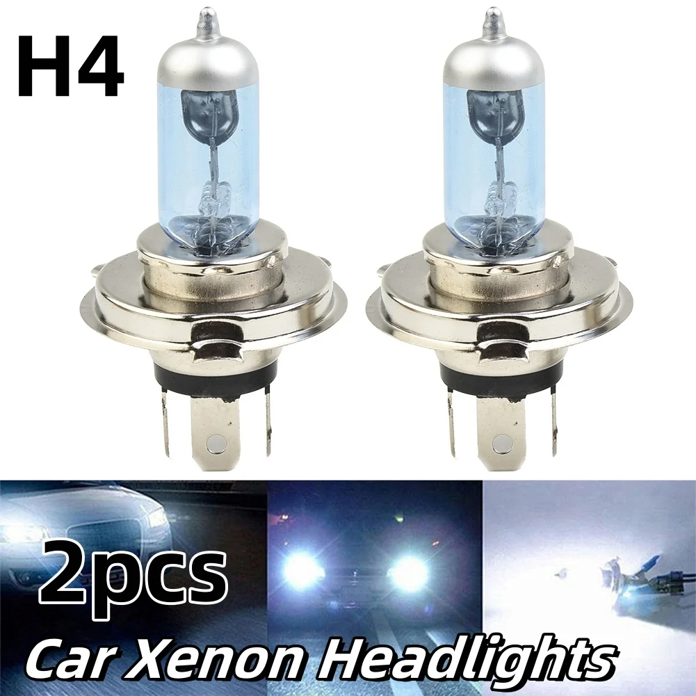 

2pcs H4 12V 100W 6000K Car Xenon Gas Halogen Headlight Headlamp Lamp Bulbs Blue Shell Super Bright Car Accessories