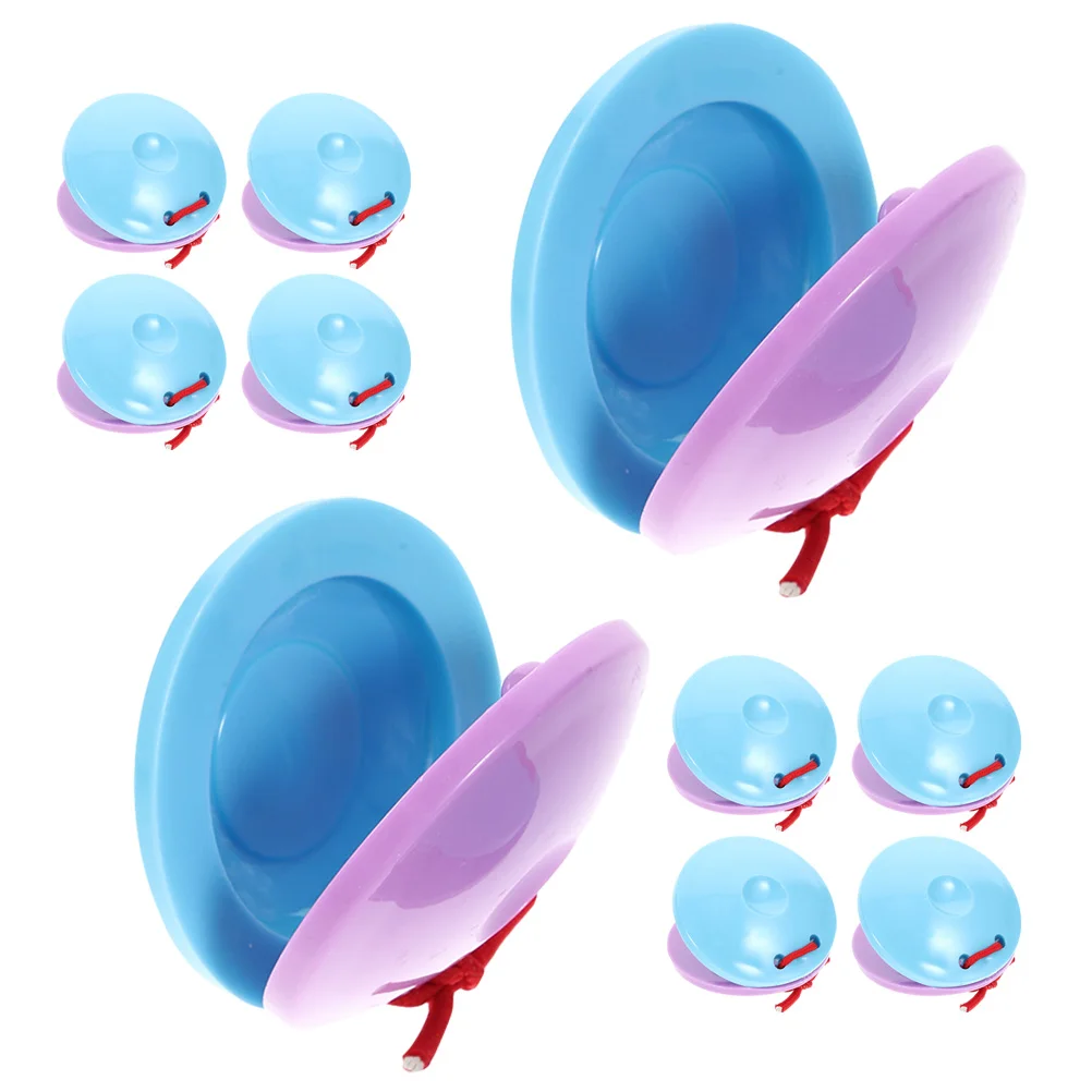 10 قطع من صنجات البلاستيك للأطفال أدوات قرع لعبة تعليمية ألغاز إصبع موسيقية صغيرة ملونة