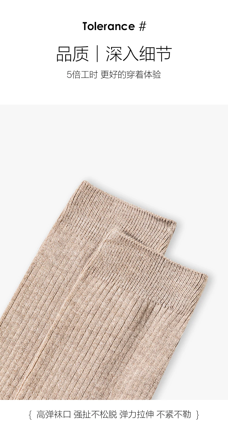 Wollmischung, 60 cm lange Strümpfe für Damen, gestrickte lange Socken, Baumwolle, gerippt, für den Winter, warme hohe Socken für zu Hause, 1 Paar, weich, für den Urlaub – Detail 15