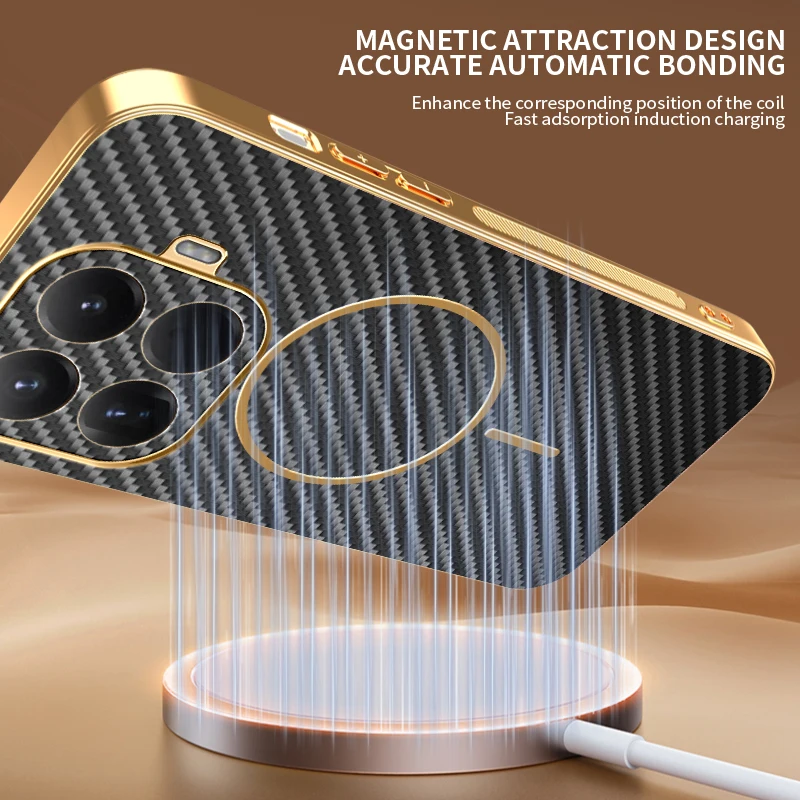 كيفلر Magsafe حافظة هاتف مغناطيسية لهاتف Xiaomi 15 TPro Xiaomi15 Ultra 14 TPro Xiaomi17Promax حافظة شحن لاسلكية من ألياف الكربون