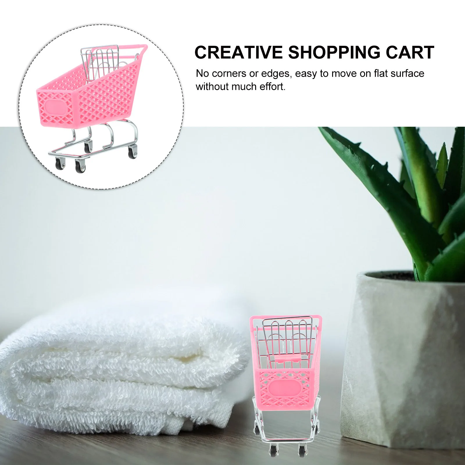 

Creative Mini Shopping Cart Rough Iron Storage Basket Metal Craft Decoration Utility Cart For Home Office Use Durable Light