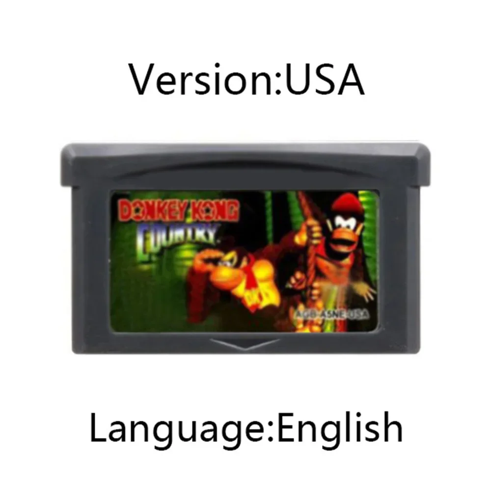 GBA Game 32Bit Cartridge Video Game Console Card Donkey Kong Series vs. Donkey Kong Country for GBA/SP/DS
