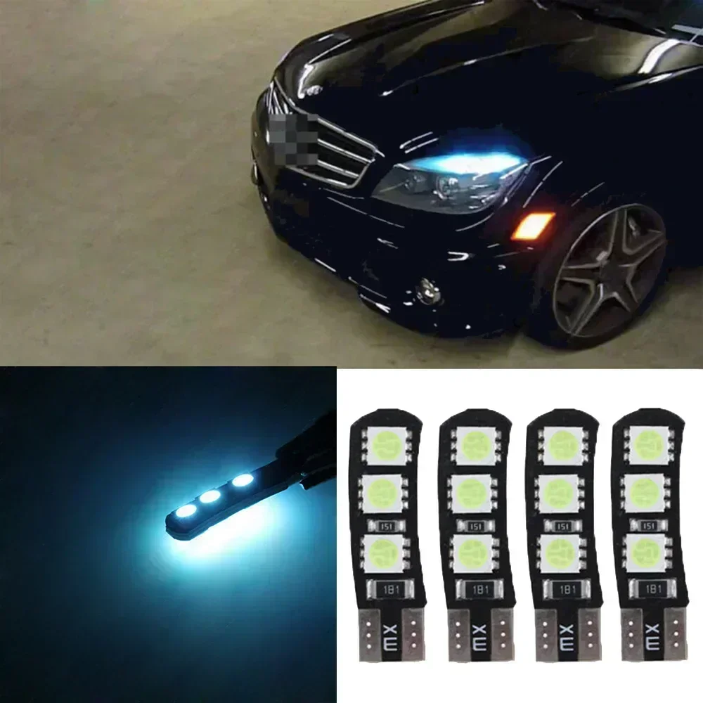 

Ice Blue LED No Error Eyebrow Eyelid Light Bulb For Mercedes Benz W204 C300 C350 8000K T10-6SMD Car Lights