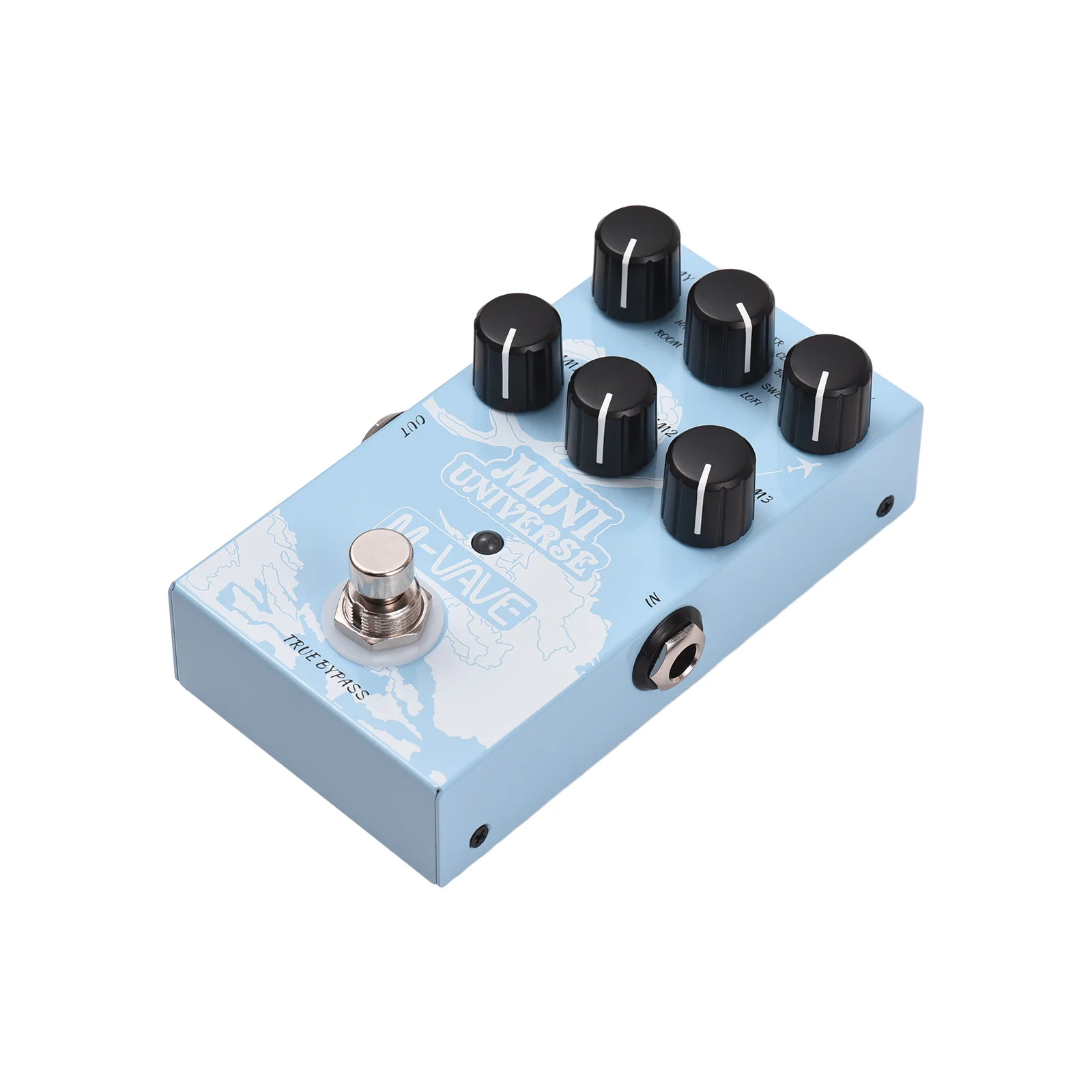 M-VAVE Mini-Universe Guitar Effect Pedal with 9-Mode Digital Reverb for Guitar and Bass, Metal Construction, DC9V/USB Powered