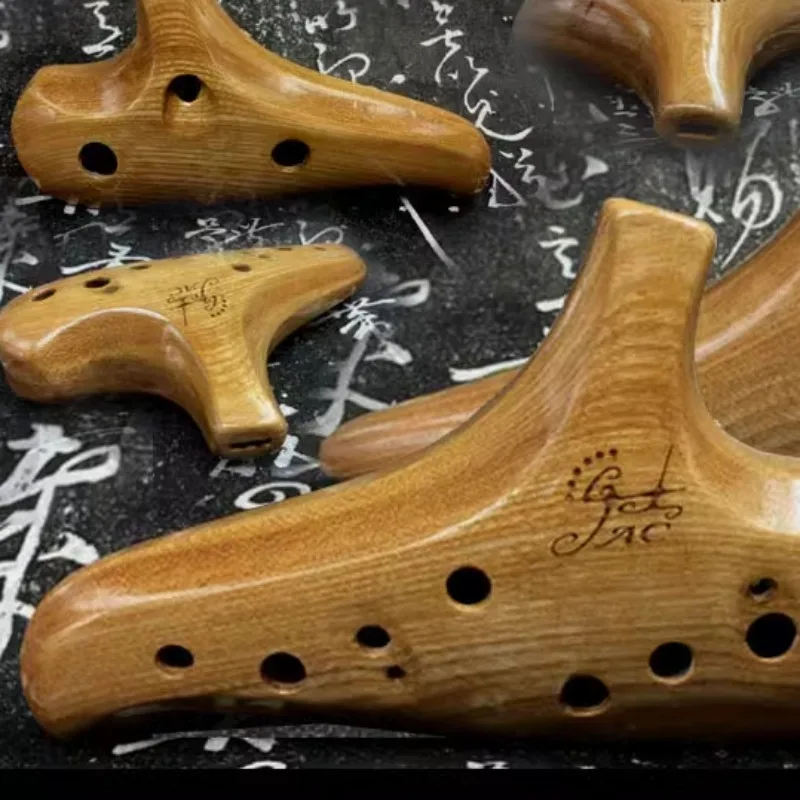 Wooden Ocarina 12 Holes Alto C Tone Sound Therapy Professional Performance Ocarina Beginner Original Musical Instruments