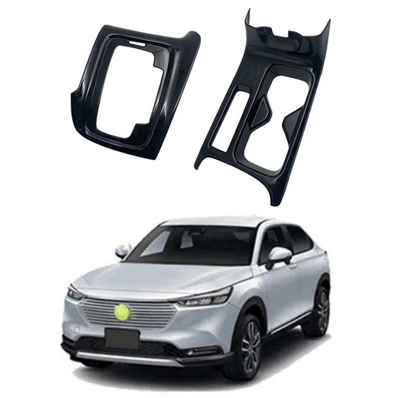 For Honda HR-V Vezel 2022 Center Console Gear Shift Panel Cup Holder Cover Trim Sticker Decorative Accessories