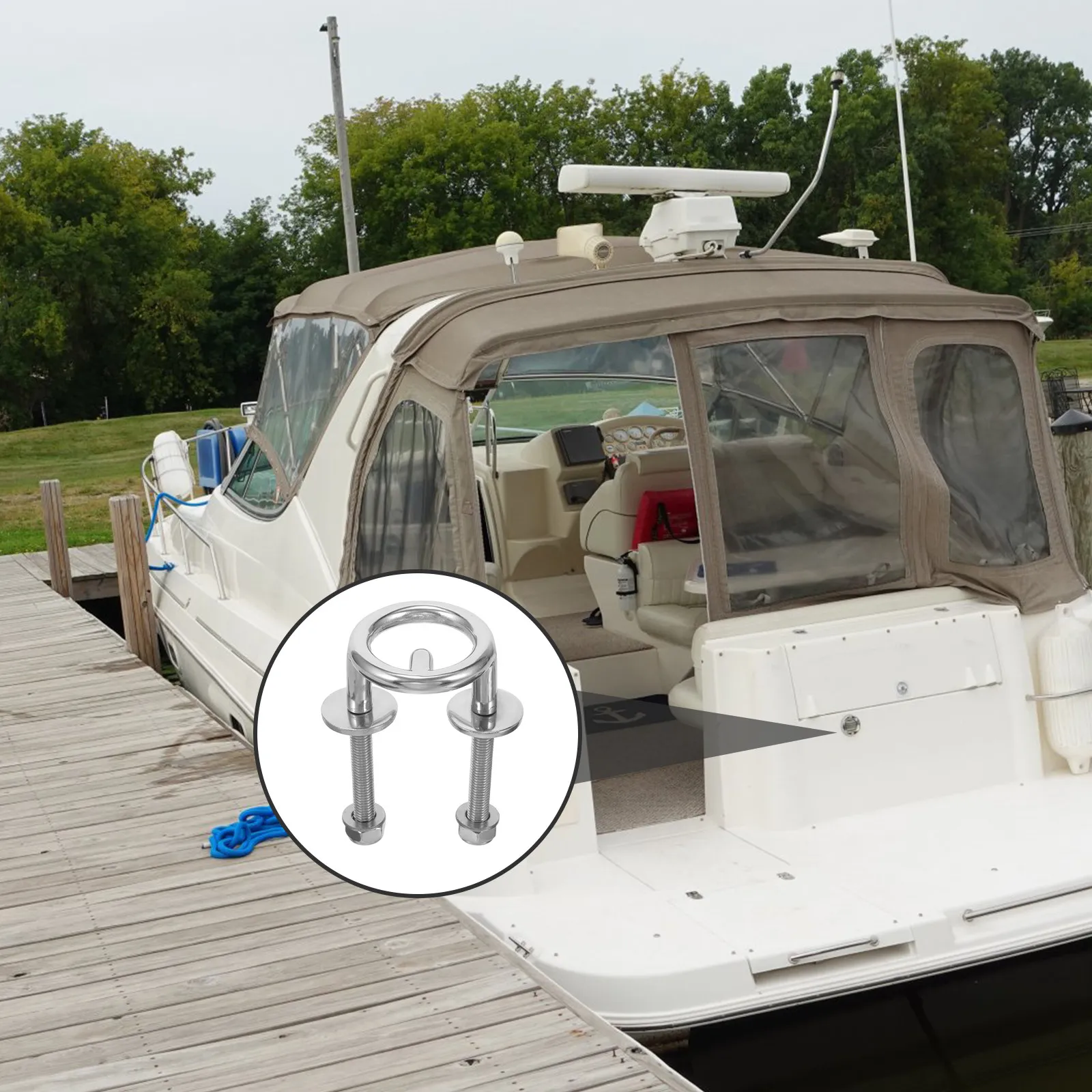 

Professional Stainless Steel Water Ski Tow Ring for Yachts and Boats Pontoon Ski Tow Bar Marine Hardware Fitting Transom Mounted