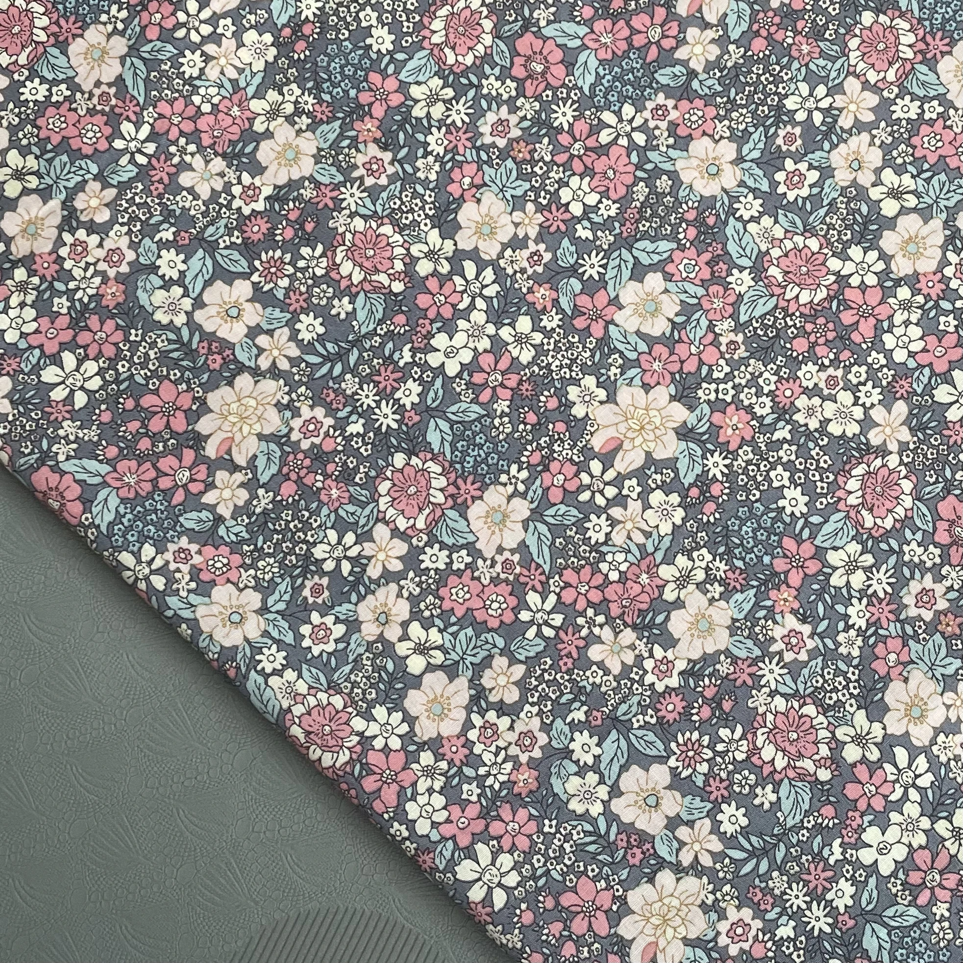 Mitisi Grey New Floral 100% Cotton 40S Like Liberty Fabric Digital Printing For Sewing Cloth Dresses Skirt Kids Designer Tissus