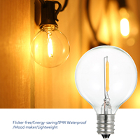 AC230V Globe LED G40 Bulb Lamp 25 Pack E12 Base Socket Holder IP44 Water Resistance Warm White for String Light Home
