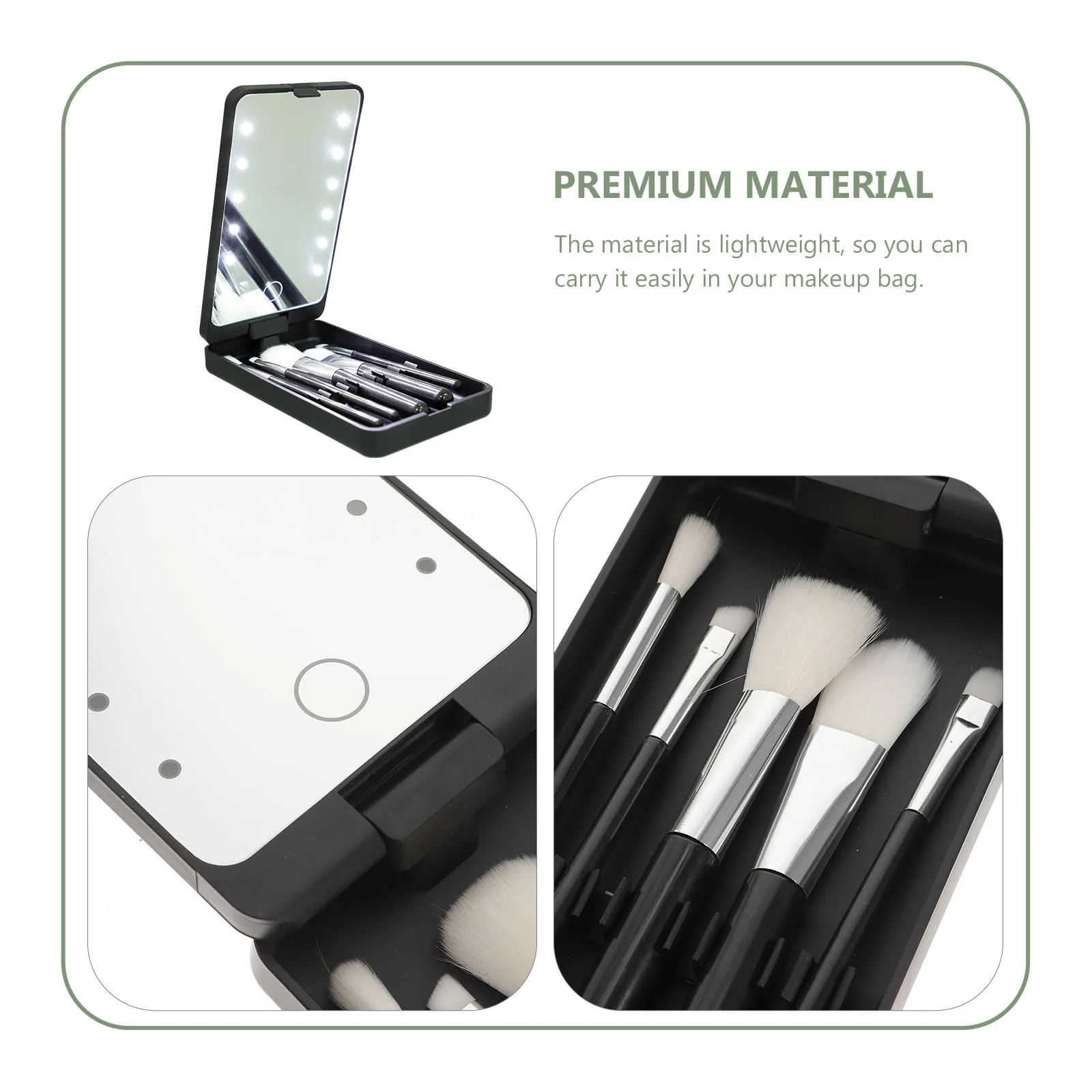 

5 Tiers Lighted Eyelash Holder Case with LED Mirror Box Durable Lightweight Plastic Beauty Makeup Container for False