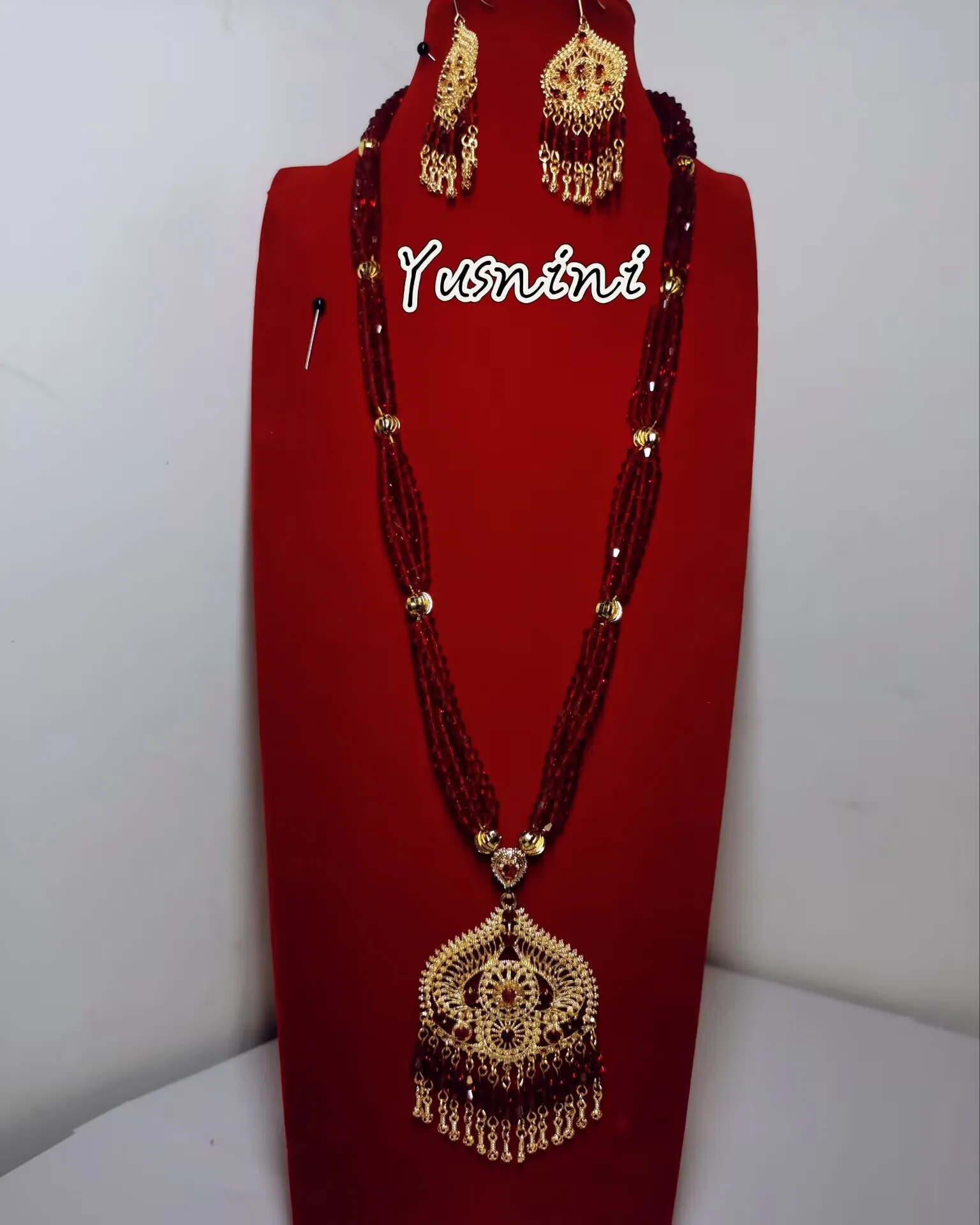 New Western Tooth Extraction 24K Gold Plated Necklace Earrings Wedding Party Jewelry Set as a Holiday Gift for Lovers YY10755