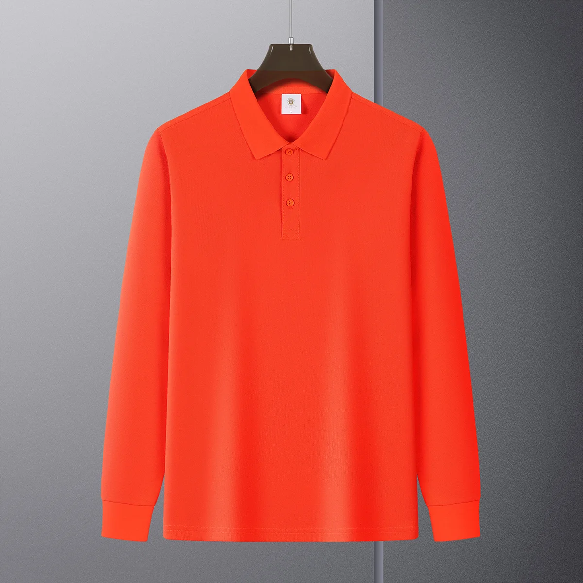 Men's POLO Solid Color Long Sleeved High-quality Fashionable Top Spring Autumn Team Wear Workwear Multiple Colors Choose From