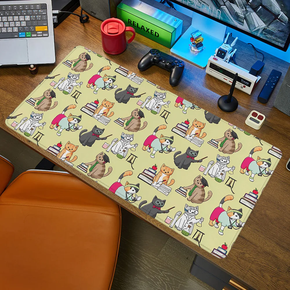 TEACHER CATS Gamer Desk Mat Gaming Pc Setup Accessories Mouse Pad Large Computer Table Mousepad Anime Mats Office Xxl Mause Pads