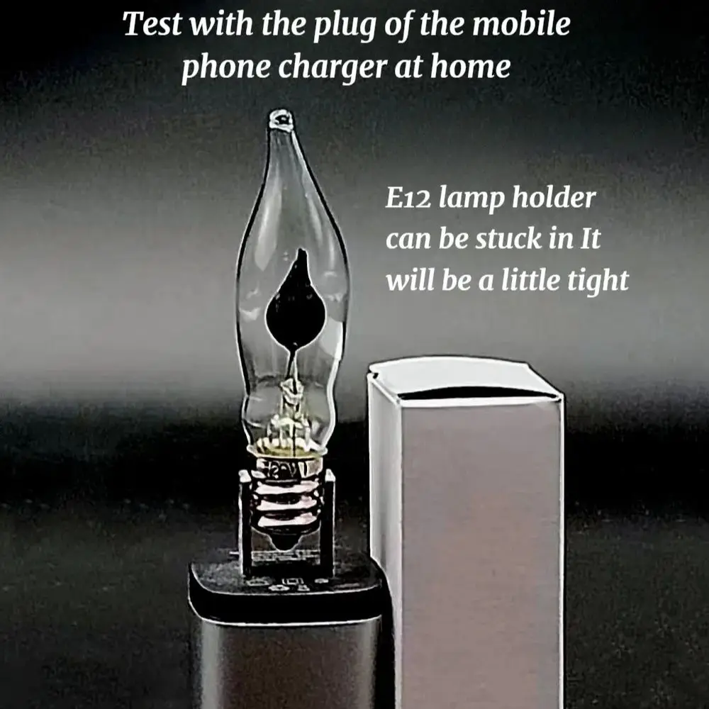 🔥 6 عبوات من لمبة اللهب C18 120 فولت 1 وات E12 قاعدة لولبية - تنطبق على مصابيح تأثير الذيل للرقص للثريات/أضواء عيد الميلاد 1000 ساعة 🔥 #3