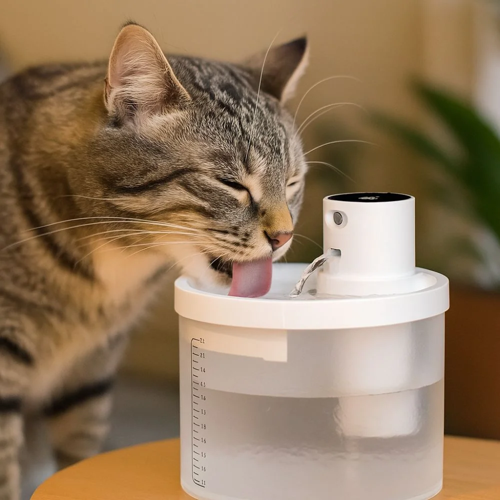 

2.2L Capacity Pet Water Fountain Motion Sensor 2 Modes Cat Water Dispenser USB Rechargeable Ultra Quiet Smart Cat Fountain