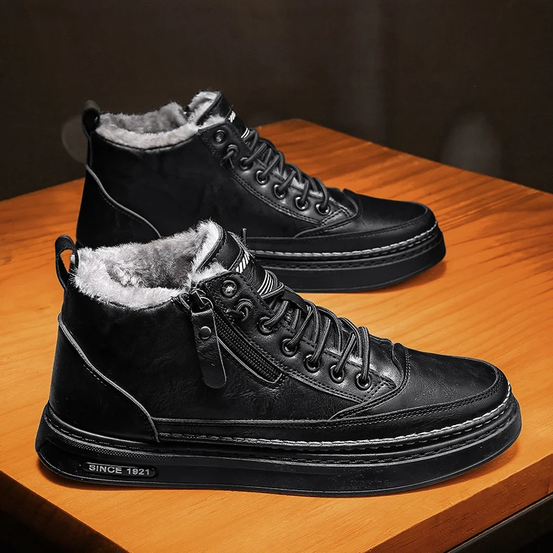 Sneakers Sports Shoes Men 2023 New Winter Cotton Wool Mans Footwear High Quality Mans Tool Boots Trend Footwear Tenis
