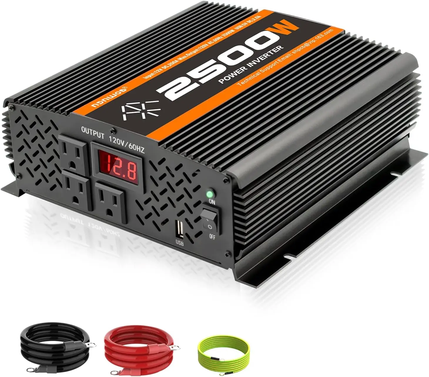 

2500 Watt car Power Inverter 12V to 110V /120V, 2000+ watt invertor for RV semi Trucks Vehicles 12V to 110V Converter with 3