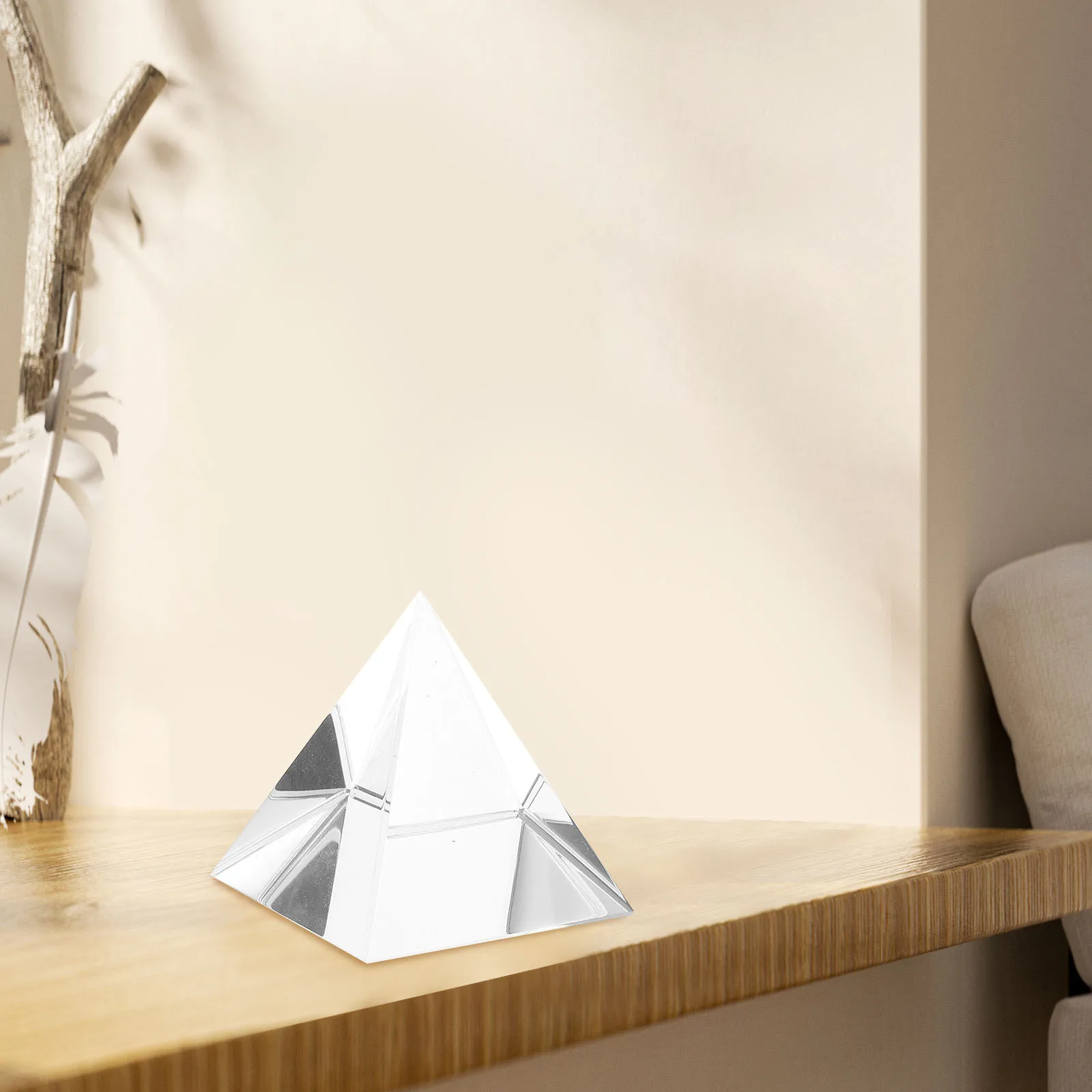 Glass Pyramid Prism for Science Experiments Optical Teaching Decor Light Spectrum Tool Sun Catcher Window Rainbow Decorations