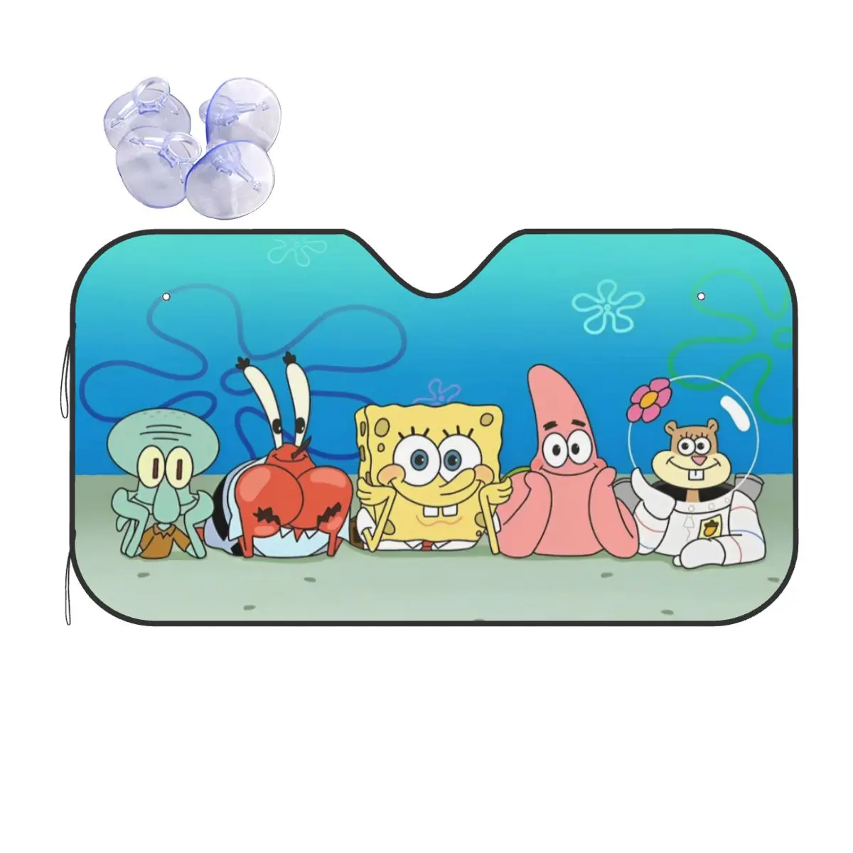 Funny SpongeBobed Cute Sunshade Windscreen Universal Car Front Window Visor 70x130cm Car Sunshade Blinds Sun Shade Protect