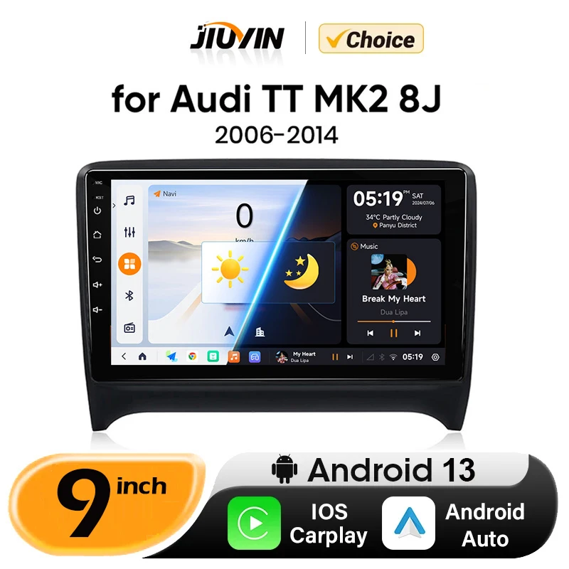 

JIUYIN Ai Plus Car Radio For Audi TT MK2 8J 2006 - 2014 wireless CarPlay Android Auto car intelligent systems No 2 din 2din DVD