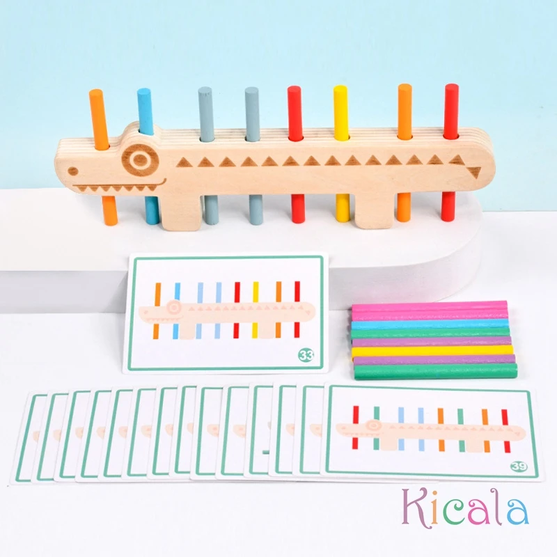 Jeu de société en bois Montessori pour enfants, crocodile, document, anciers assressenti, cadeau d'apprentissage, jouets pour garçons et filles