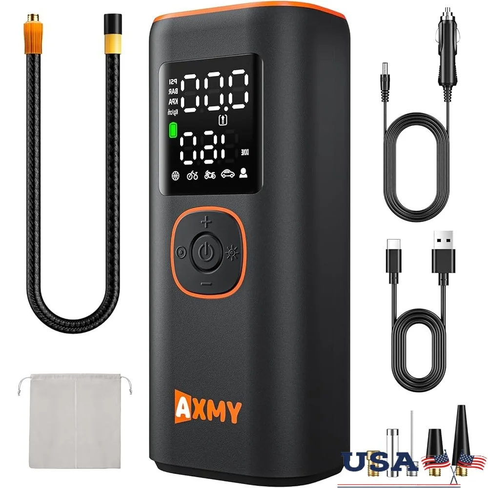 

Portable Car Tire Inflator 160 PSI Air Compressor with LED Display 5 Modes Auto Shut Off 20000mAh Battery Emergency Pump