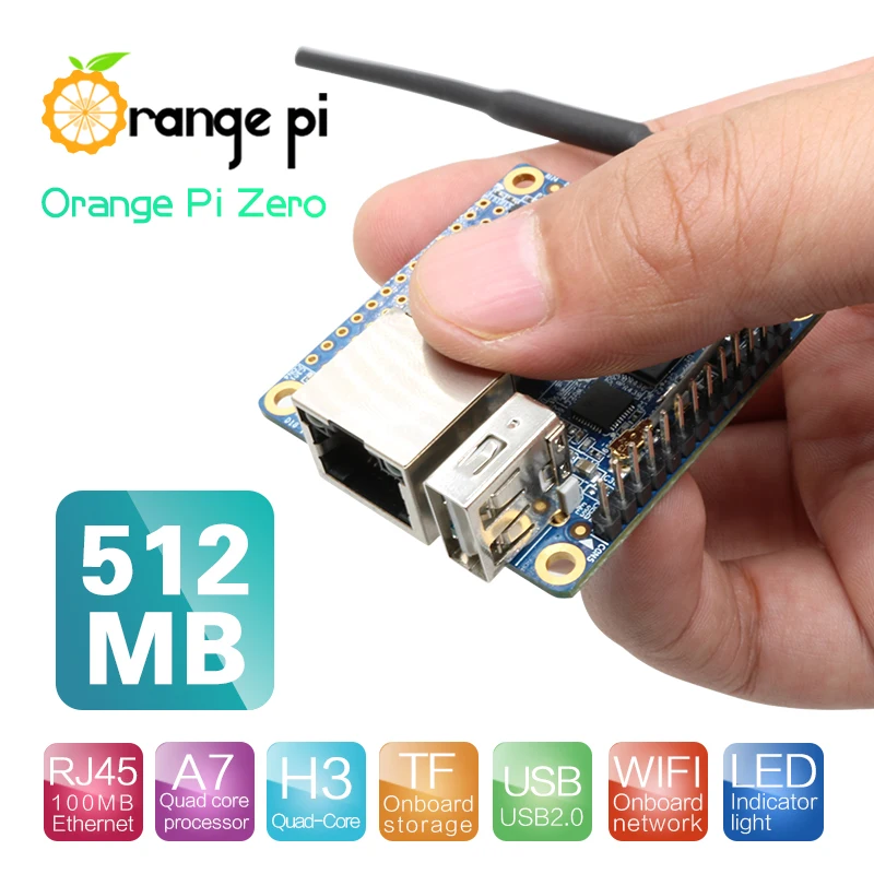 Orange Pi Zero 512MB H2 H3، كمبيوتر لوحي واحد مفتوح المصدر، تشغيل Android 4.4، Ubuntu، Debian Image