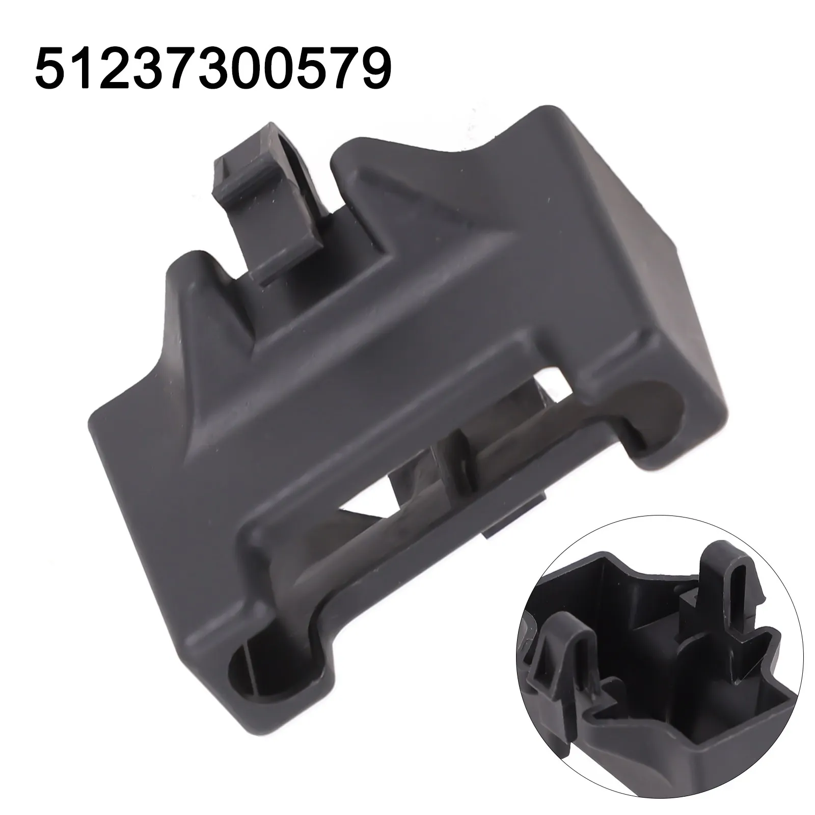 1pc Bonnet Hood Lock Anti-Tamper Shield For Bmw For Mini F55-F57 51237300579 Front Hood Anti-twist Device Black Plastic