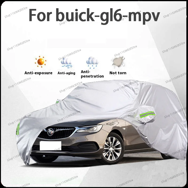

Чехол для автомобиля Buick GL6 Fit — водонепроницаемый, пылезащитный, солнцезащитный козырек (УФ), снегозащитный | Серебряное полное покрытие с защитой в течение всего дня