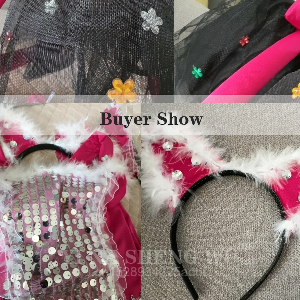 5Pcs 새끼 고양이 고양이 댄스 소녀 할로윈 의상 현대 무용 의상 어린이 무대 의상 소녀를위한 현대 무용 재즈 의상